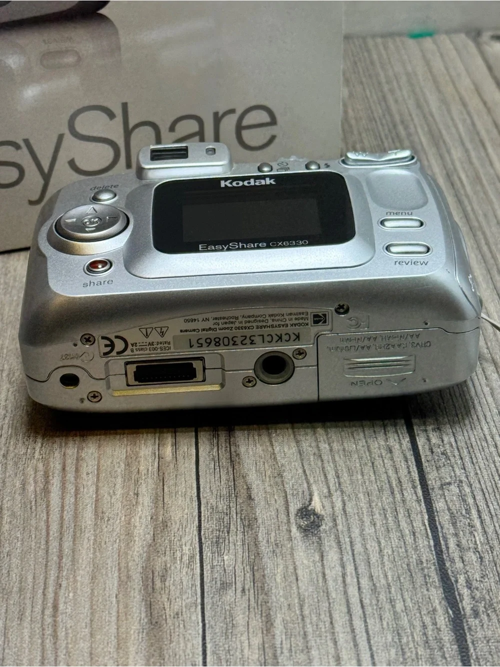 Kodak Digital Camera EasyShare CX6330 3.1MP Silver Tested with Box Works